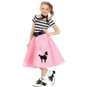 CHARADES Girl's Poodle Skirt DRESS Costume SIZE M 8-10 1950s